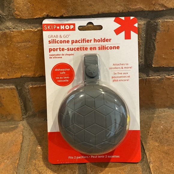 Skip*Hop Grab & Go Silicone Pacifier Holder - Gray - Picture 6 of 7